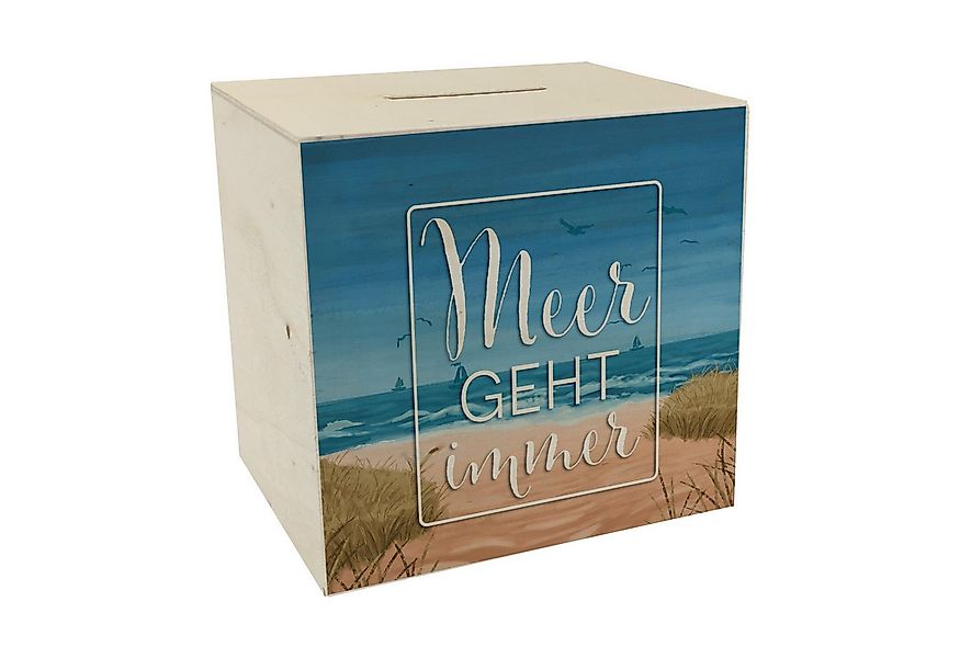speecheese Spardose Meer geht immer Spardose aus Holz mit Urlaubsmotiv günstig online kaufen