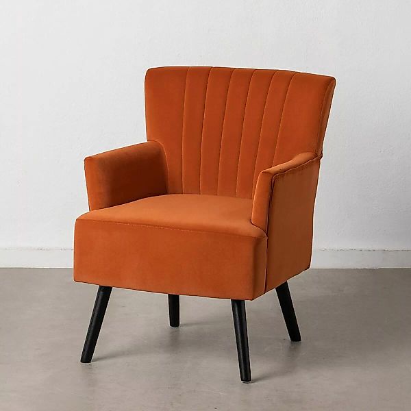 Sessel 63 X 50 X 83 Cm Synthetische Stoffe Holz Orange günstig online kaufen