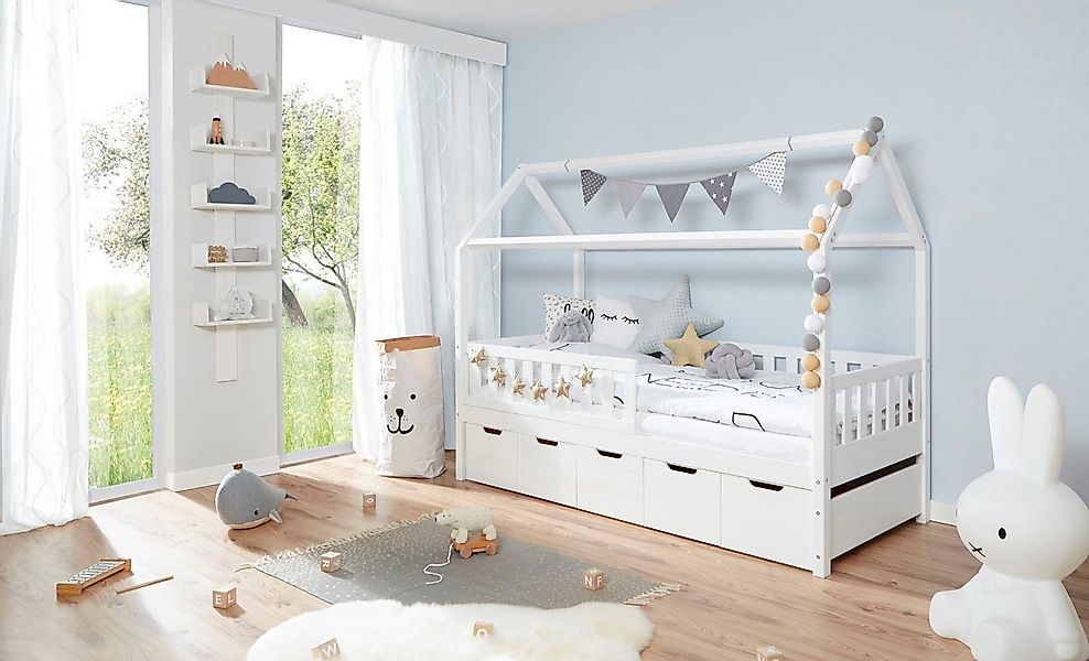 Ticaa Hausbett Traumhaus, Hausbett, inkl. Schubkasten und Rollrost günstig online kaufen