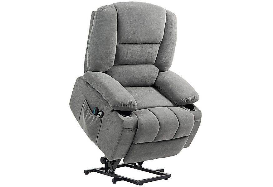 HOMCOM Relaxsessel mit Aufstehhilfe, Liegefunktion, Wärmefunktionen, Massag günstig online kaufen