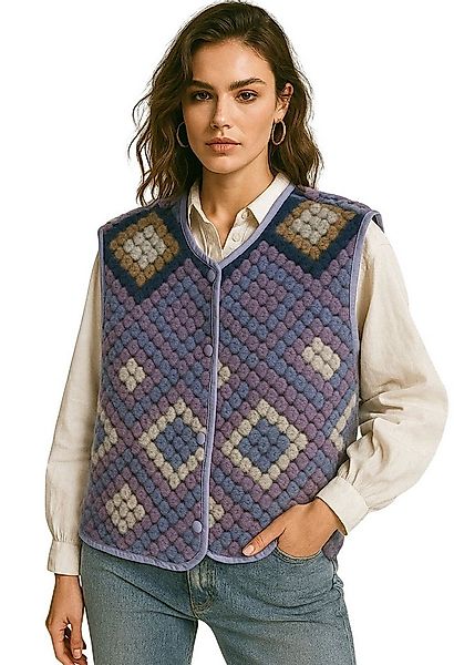 Worldclassca Fellimitatweste Worldclassca Teddy Weste Retro Mandala Optik K günstig online kaufen