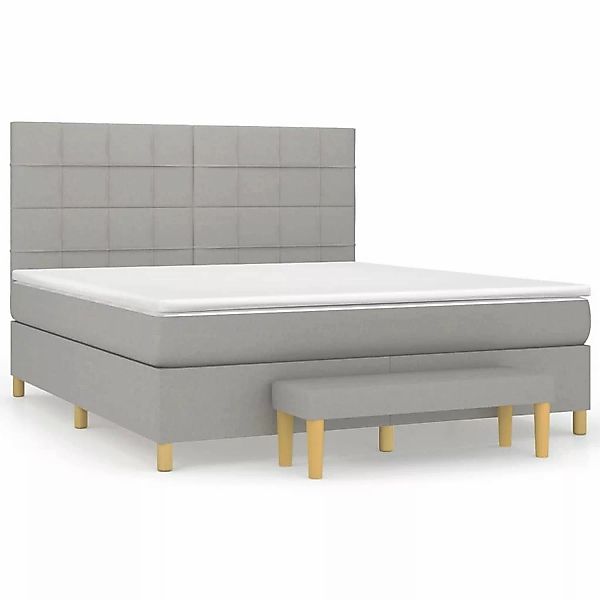 vidaXL Boxspringbett mit Matratze Hellgrau 180x200 cm Stoff1393139 günstig online kaufen