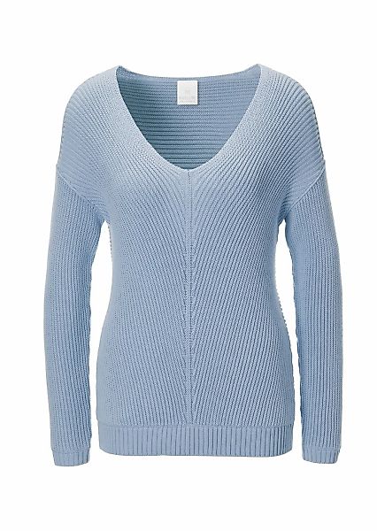 MADELEINE Longpullover "Pullover Langarm-Pullover mit V-Ausschnitt" Markant günstig online kaufen