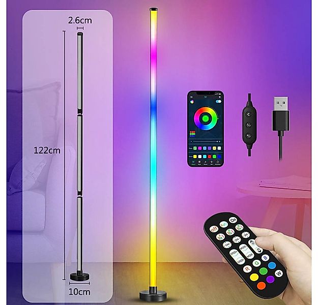 SERBASIC LED Stehlampe RGBIC Smart LED Stehlampe mit 16 Millionen Farben & günstig online kaufen