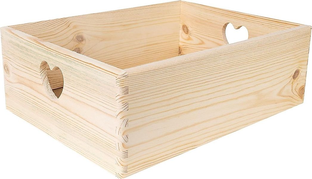 Creative Deco Aufbewahrungsbox Holzkiste Obstkiste Korb ohne Deckel, mit he günstig online kaufen
