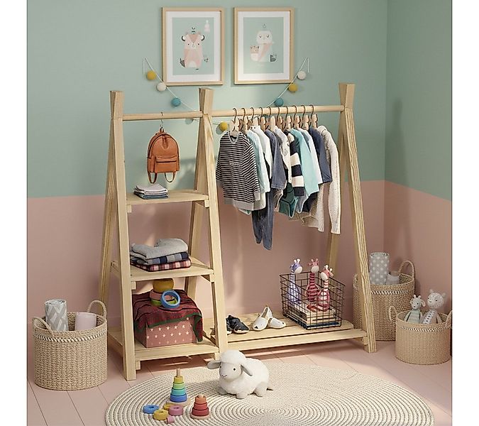 Bellabino Kleiderständer Ryck für Kinder im Tipi-Design, (inkl. 3 Fächern), günstig online kaufen