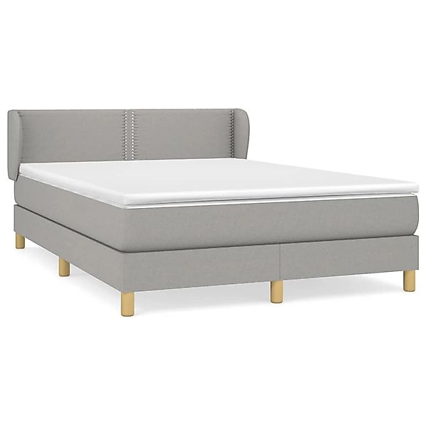 vidaXL Boxspringbett mit Matratze Hellgrau 140x190 cm Stoff1376594 günstig online kaufen