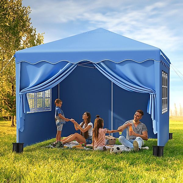 TLGREEN Faltpavillon Gartenpavillon Höhenverstellbar, mit 4 günstig online kaufen