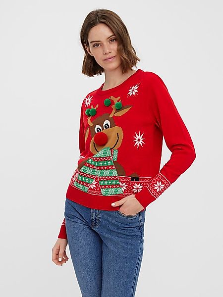 Vero Moda Weihnachtspullover VMNEWFROSTYDEER LS O-NECK günstig online kaufen