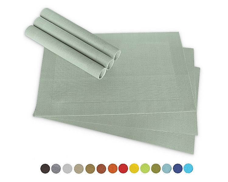 matches21 HOME & HOBBY Platzset Tischsets BORDA 6er Set Pastell-grün als Ti günstig online kaufen