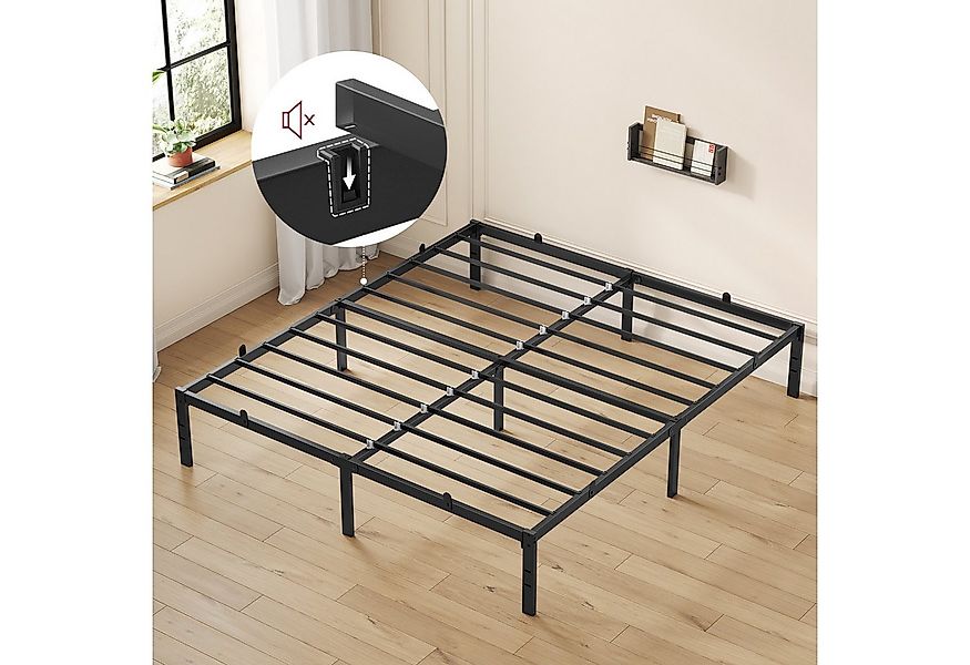 VASAGLE Bettgestell (160 x 200 cm, 35.6 cm H, geräuscharm), Metallbett, Bet günstig online kaufen
