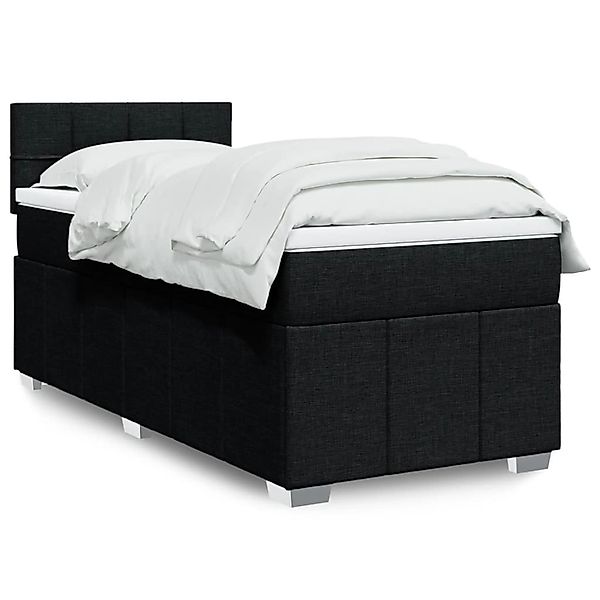 vidaXL Boxspringbett mit Matratze Schwarz 90x200 cm Stoff 3289253 günstig online kaufen