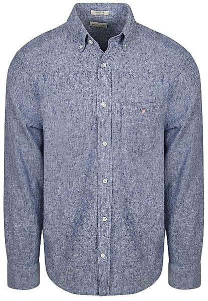 Gant Hemd Cotton Linen Blau  - Größe L günstig online kaufen