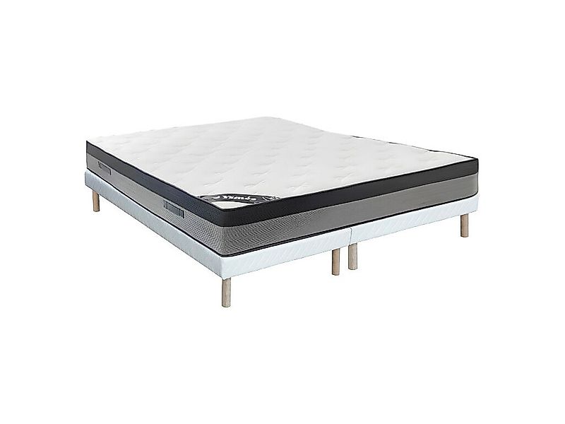 Bett-Set 180 x 200 cm, Polsterbett + Hybridmatratze 7-Zonen-Taschenfederker günstig online kaufen