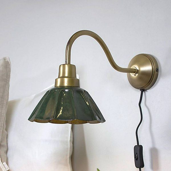 PR Home Wandlampe Ester, grün, Ausladung 34 cm, Metall günstig online kaufen