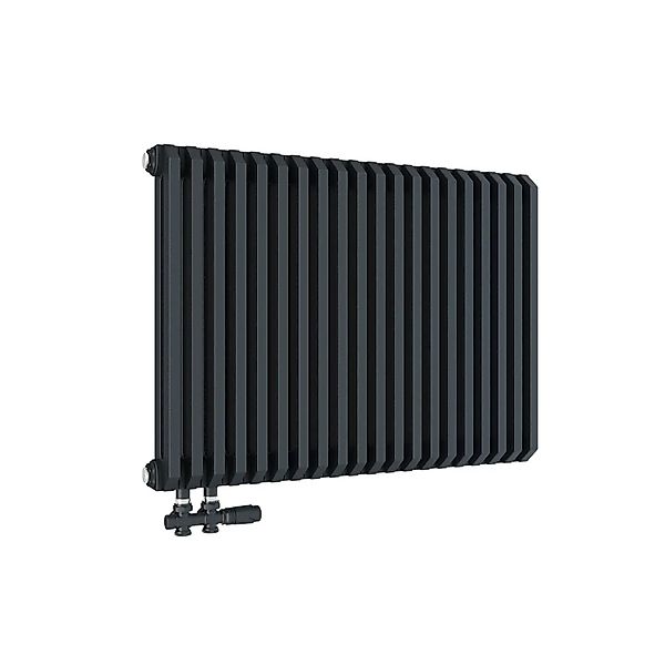 Emke Heizkörper 60x84cm 1383W Anthrazit Doppellagig D-Form Seitlicher Panee günstig online kaufen