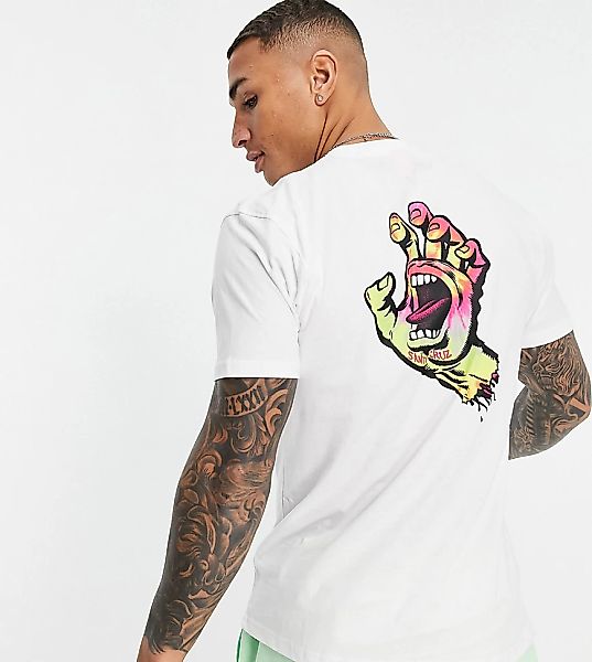 Santa Cruz – Weißes T-Shirt mit Handlogo im Batikdesign, exklusiv bei ASOS günstig online kaufen