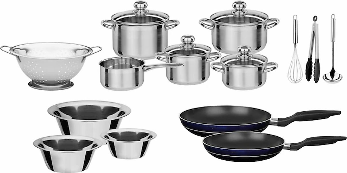 GSW Topf-Set »Silver Star« Edelstahl Set, Bratentopf Ø 16/20 cm, Fleischtop günstig online kaufen
