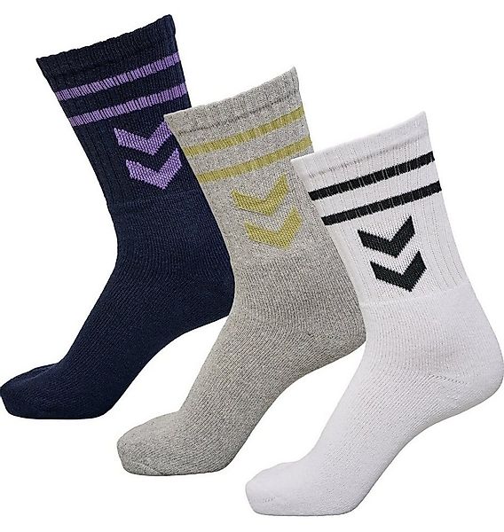 hummel Sportsocken Crew weiss/grau/dunkelblau - 3 Paar günstig online kaufen