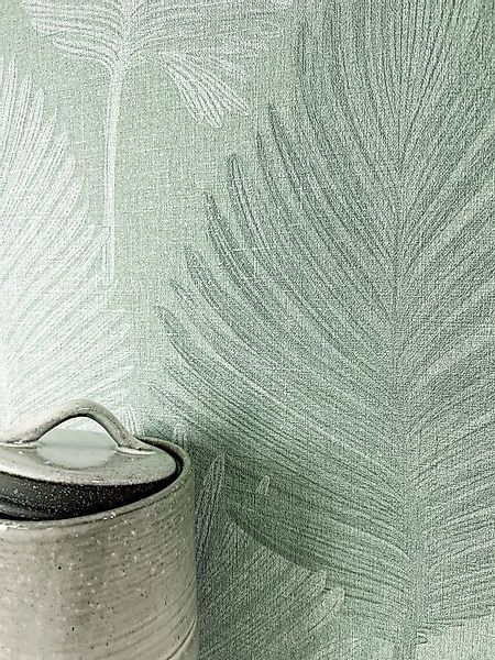 Newroom Vliestapete, Grün Tapete Modern Palmenblätter - Glanztapete Mustert günstig online kaufen