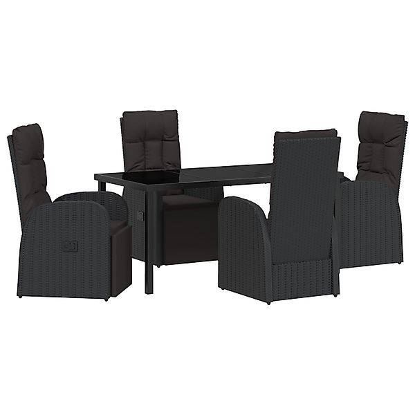 vidaXL Garten Essgruppe mit Kissen 5-Tlg Schwarz Poly Rattan 3379530 günstig online kaufen