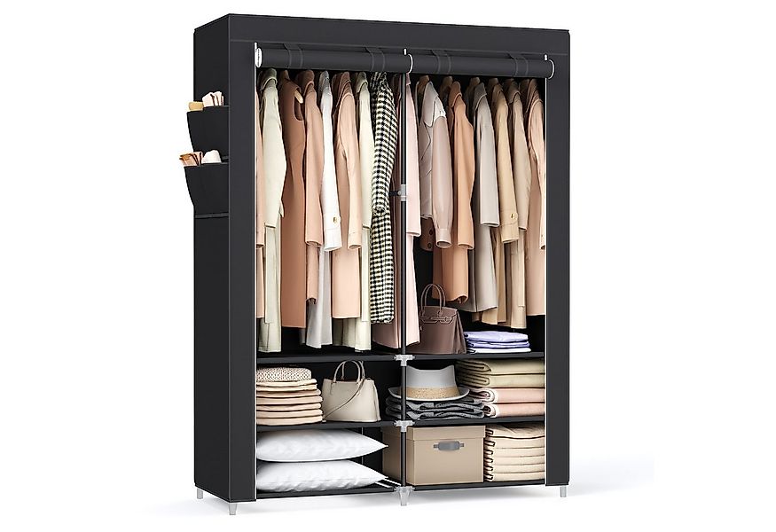 SONGMICS Kleiderschrank Stoffschrank, 4 Hängefächer, mit Ablagen, 4 Seitent günstig online kaufen