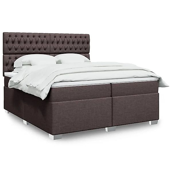 vidaXL Boxspringbett mit Matratze Dunkelbraun 200x200 cm Stoff 3292905 günstig online kaufen