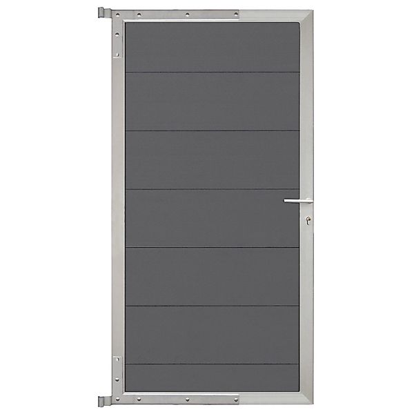 GartenLand Steckzauntor Ameland ca. 90 x 175 cm WPC Schiefergrau Aluminium günstig online kaufen