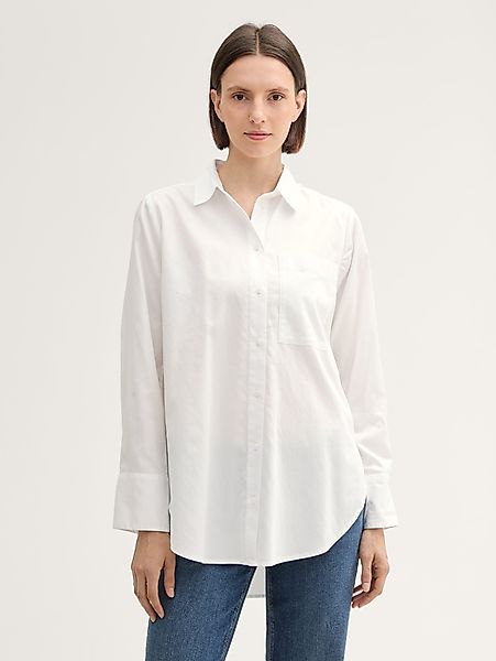 TOM TAILOR Langarmbluse Basic Hemdbluse aus günstig online kaufen