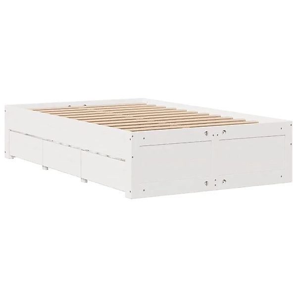 vidaXL Massivholzbett ohne Matratze mit Schubladen Weiß 135x190 cm 3308820 günstig online kaufen