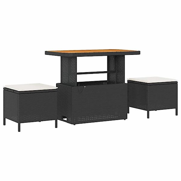 vidaXL Garten Essgruppe 3-Tlg Schwarz Poly Rattan 42007917 günstig online kaufen