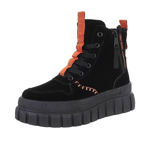Ital-Design Damen Schnürschuhe Freizeit Schnürstiefelette (87417826) Flach günstig online kaufen
