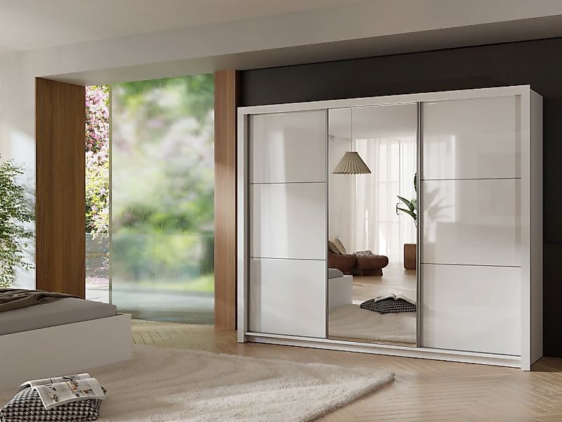 Home affaire Kleiderschrank "LANDERY Garderobe mit Spiegel, 8 Fächer, 2 Kle günstig online kaufen