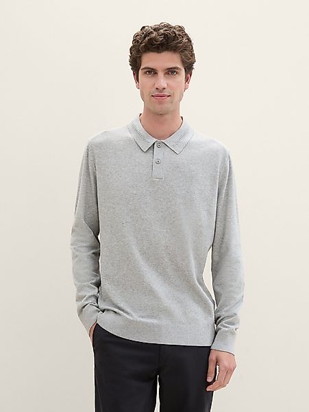 TOM TAILOR Strickpullover Langärmliges Strick Polohemd günstig online kaufen