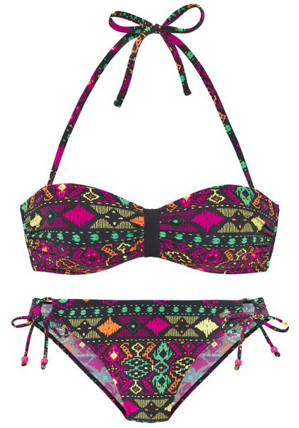 Buffalo Bandeau-Bikini bunter Ethnodruck günstig online kaufen