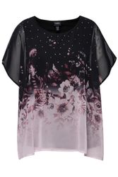 Ulla Popken Druckbluse Blusenshirt oversized Chiffon günstig online kaufen