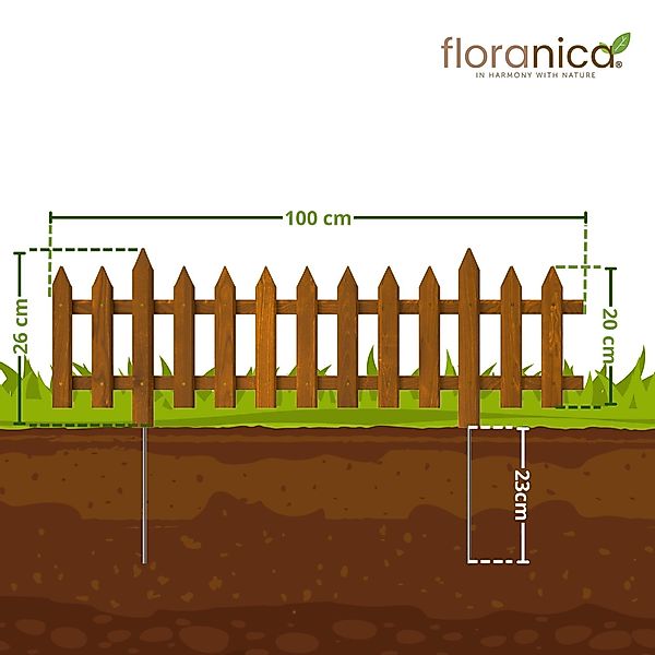 Floranica Zierzaun Vorgartenzaun Steckzaun Gartenzaun Zierzaun günstig online kaufen