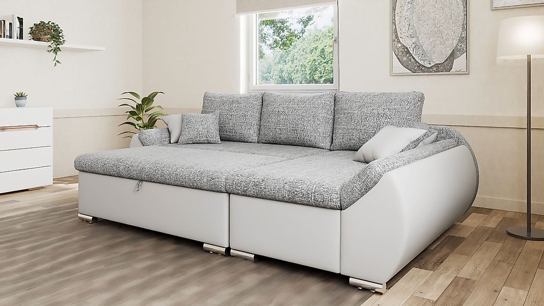 MOEBLO Ecksofa ALEX, L-Form mit Hocker günstig online kaufen