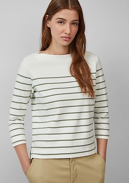 s.Oliver 3/4 Arm-Pullover Sweatshirt Geringeltes Sweatshirt günstig online kaufen