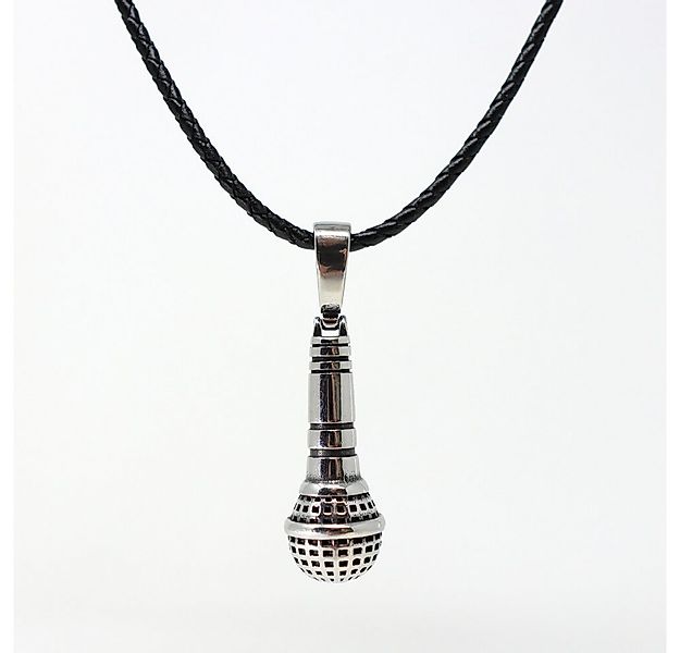 DALMARO Kette mit Anhänger Lederkette Edelstahlkette 316L MIKROFON, Herren günstig online kaufen