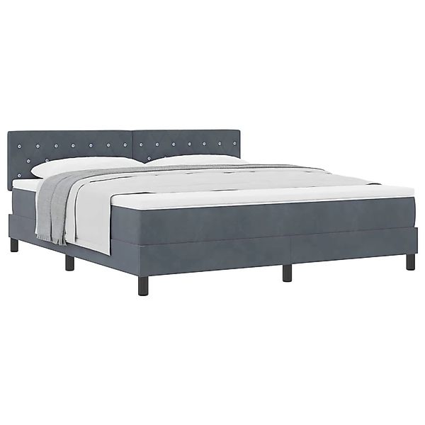 vidaXL Boxspringbett mit Matratze Dunkelgrau 180 x 200 cm Samt 3339123 günstig online kaufen