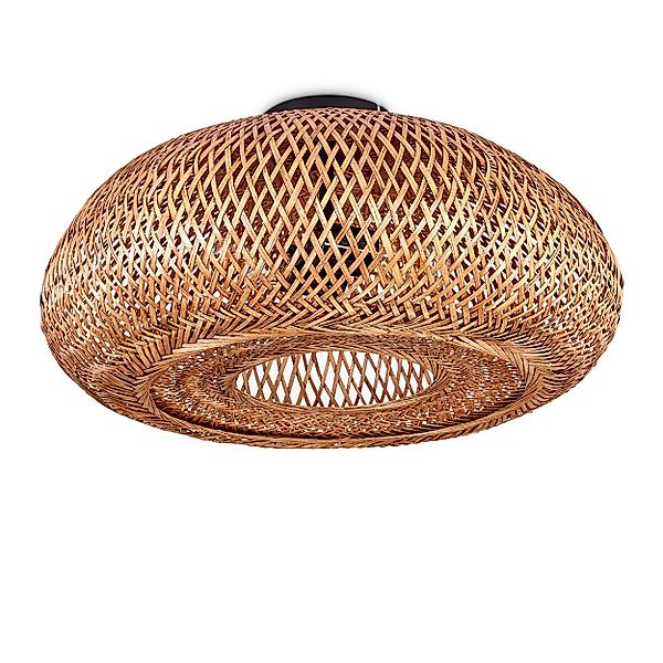 hofstein Deckenleuchte moderne Deckenlampe aus Metall/Bambus/Holz günstig online kaufen