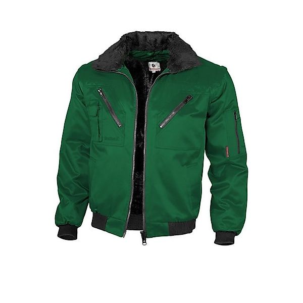 Qualitex Workwear Pilotenjacke Pilotenjacke einfarbig grün, Gr. 3XL günstig online kaufen