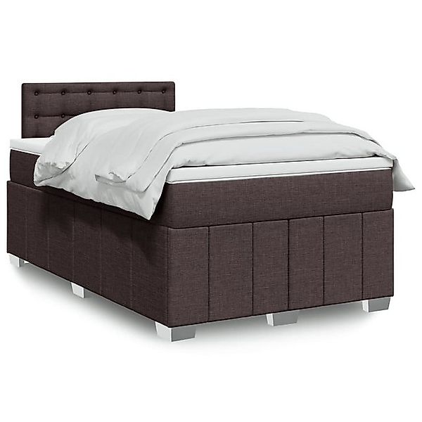 vidaXL Boxspringbett, Boxspringbett mit Matratze Dunkelbraun 120x190 cm Sto günstig online kaufen