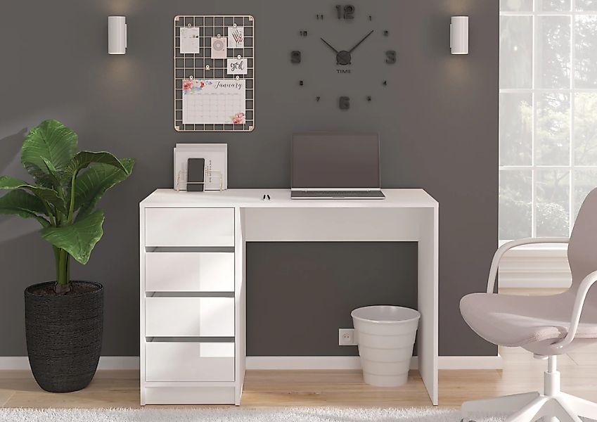 INOSIGN Schreibtisch "Pisa, Breite 110 cm, 4 Schubkästen, hochglanz Schubka günstig online kaufen