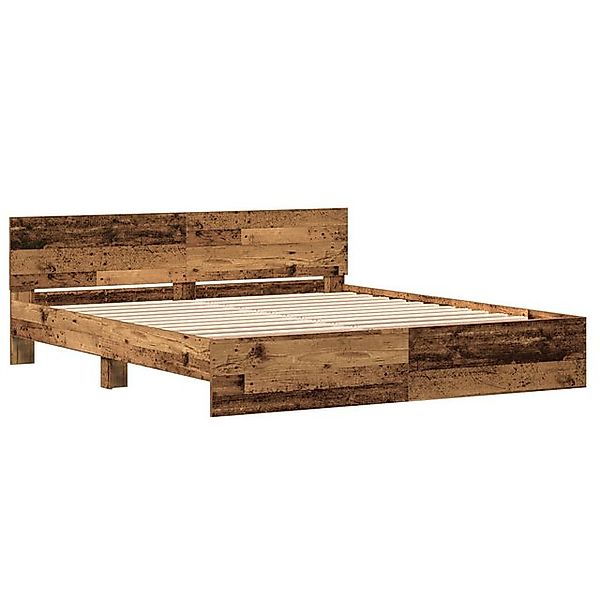 vidaXL Bett Bettgestell mit Kopfteil Altes Holz 180x200 cm Ingenieurholz (1 günstig online kaufen