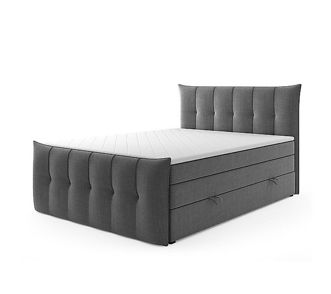 M-Punkt24 Boxspringbett Porto (inkl. Fußteil Grau oder Schwarz, Liegefläche günstig online kaufen