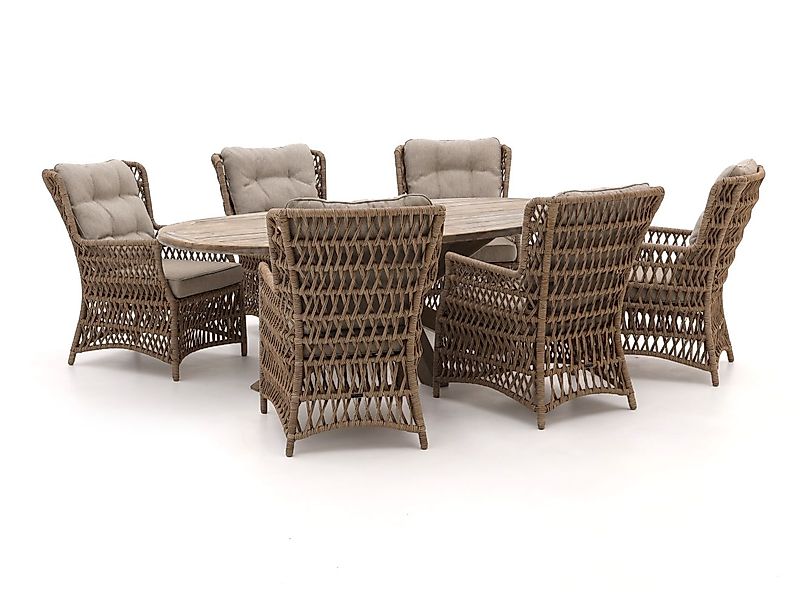 Intenso Milano/ROUGH-Y Ellips 240 cm Dining-Lounge Gartenmöbel-Set 7-teilig günstig online kaufen