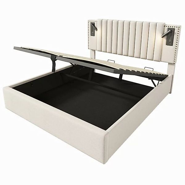 HAUSS SPOLE Polsterbett 180x200 Leselicht mit USB Ladefunktion Kopfteil, Be günstig online kaufen