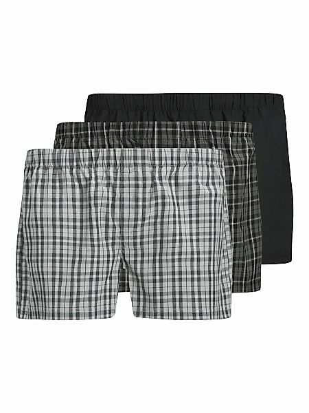 Jack & Jones 3-er Set Boxershorts Schwarz, Weiß & Grau kariert günstig online kaufen